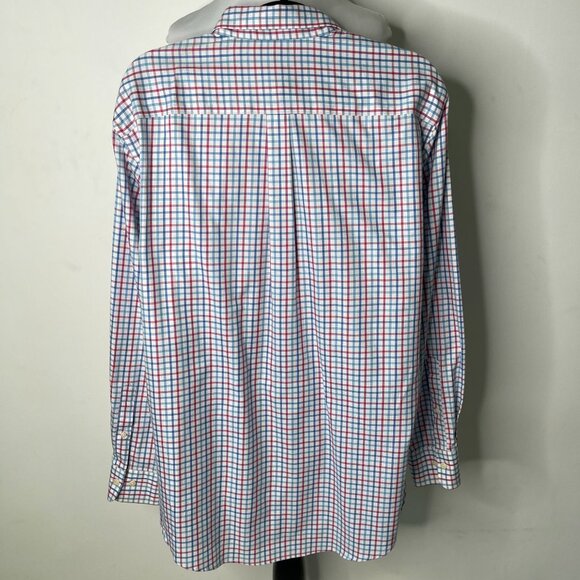 Petter Millar Men's Pink Blue Nono Luxe Easycare Plaid 100% Cotton Shirt Size L - Picture 5 of 9